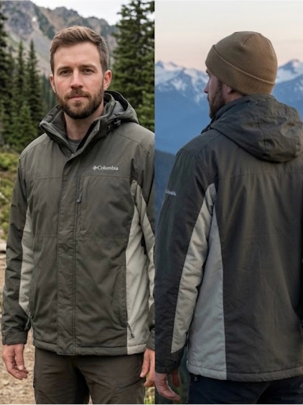 Columbia Men's Performance Jacket - Dark Gray and Light Tan